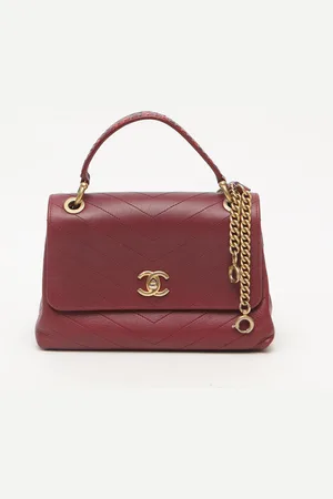 CHANEL Chevron Chic Top Handle Bag