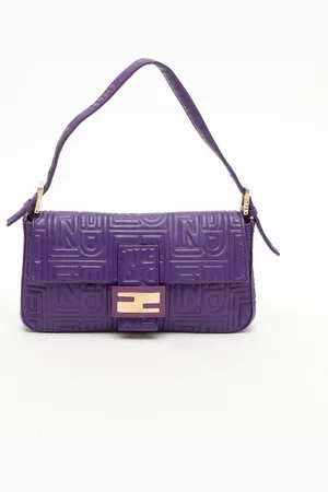 Fendi Embossed Medium Baguette Bag