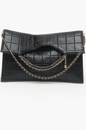 CHANEL Box Quilted Fold Down Envelope Clutch Bag