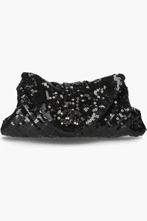 CHANEL Sequined Cc Half Moon Clutch Bag