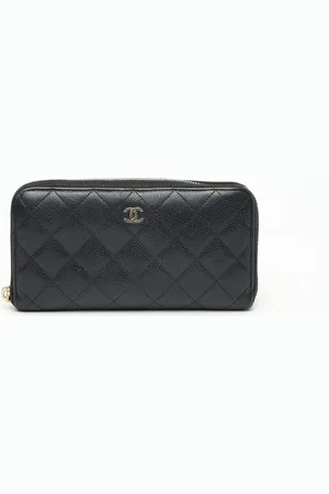CHANEL Long Caviar Zip Around Wallet