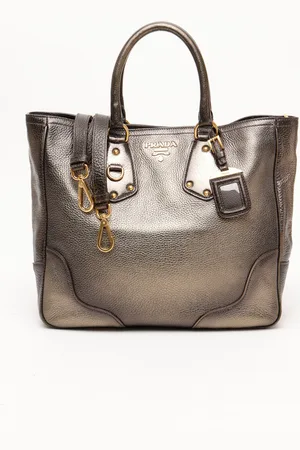 Prada Metallic Vitello Daino Tote Bag