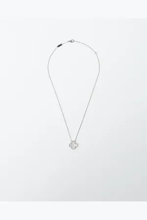 Van cleef Vintage Alhambra Mother-of-pearl 18k White Gold Full Set Necklace