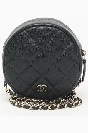 CHANEL Round Caviar Crossbody Bag