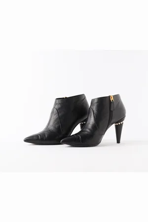 CHANEL Cc Pearl Ankle Boots