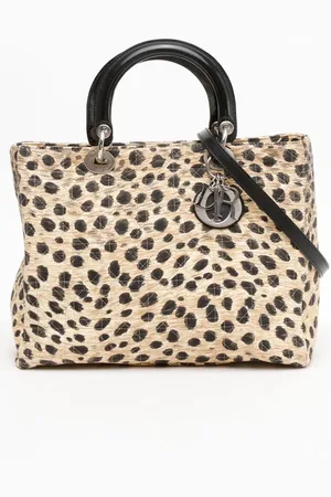 Dior Large Lady Dior Leopard Bag