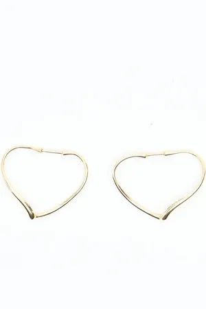 Tiffany & Co. Open Heart 18kt Yellow Hoop Earrings