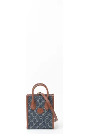 Gucci Gg Supreme Denim Tote Crossbody Bag