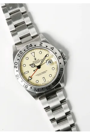 Rolex Explorer II 40mm Ref 16570 Very Rare Tropical Ivory Dial Full Set 1991 Watch