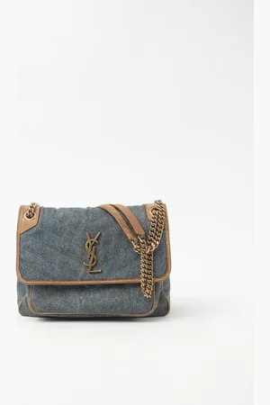 Saint Laurent Denim Medium Niki Chain Shoulder Bag