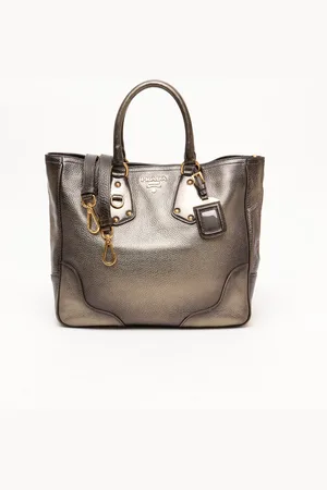Prada Metallic Vitello Daino Tote Bag