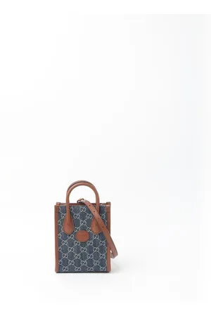 Gucci GG Supreme Denim Tote Crossbody Bag