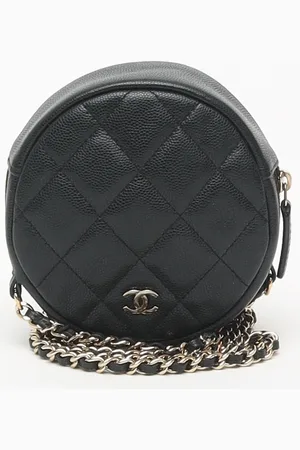 CHANEL Round Caviar Crossbody Bag