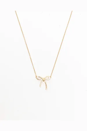 Tiffany & Co. Bow Ribbon Pendant 18k Necklace