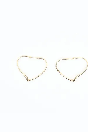 Tiffany & Co. Open Heart 18kt Yellow Hoop Earrings