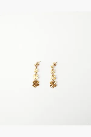 CHANEL Clover Dangling Earrings