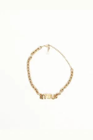 Miu Miu Logo Choker Necklace