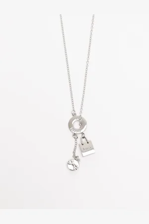 Dior Silberfarbene Kettenglied-Halskette