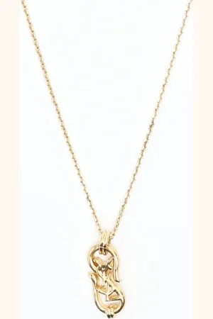Saint Laurent Logo Pendant Necklace