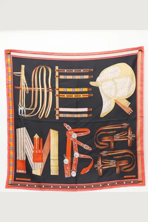 Hermès HERMÈS Carré 90 Lettres Equetres Rettle Echestle Silk Scarf