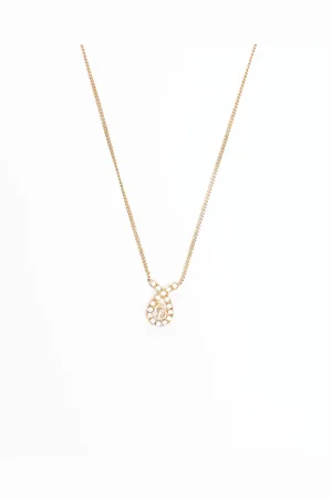 Dior Logo Strasssteine Halskette