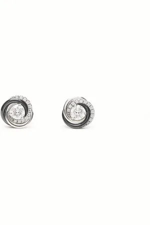Cartier Trinity Diamonds Earrings, 18K White and Black Ceramic