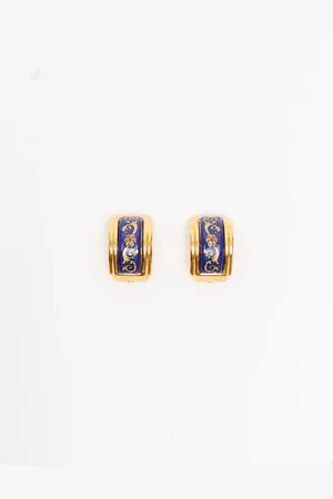 Hermès HERMÈS Vintage Enamel Clip-On Earrings
