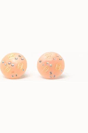 CHANEL Coco Mark Rhinestone Clip-on Earrings