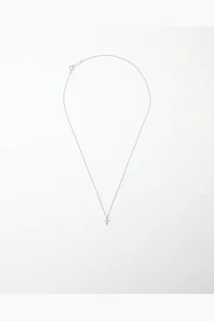 Tiffany & Co. Metro Cross Mini Diamond Necklace 750(WG) 1.7g