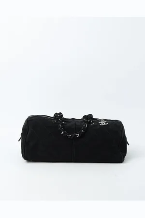 CHANEL CC Suede Chain Boston Bag