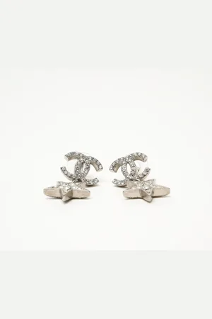 CHANEL Coco Mark Icon Series Rhinestone Earrings