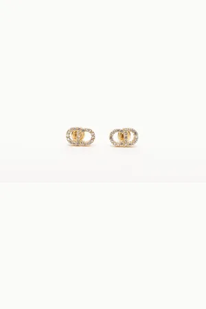 Dior CD Rhinestone Earrings