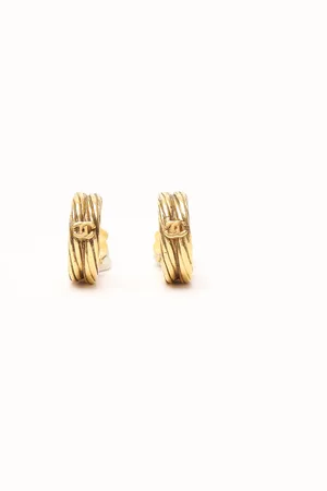 CHANEL Coco Mark Hoop Clip-on Earrings