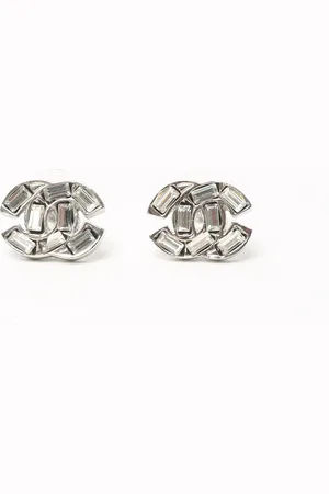 CHANEL Coco Mark Rhinestone Earrings