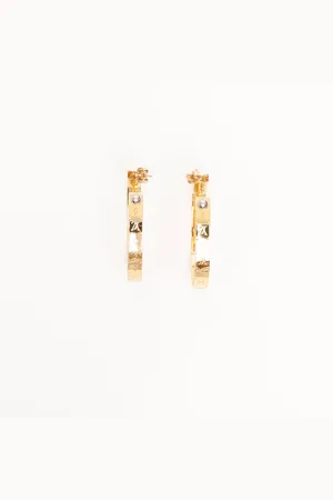 LOUIS VUITTON Monogram Hoop Earrings