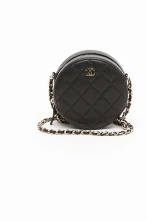 CHANEL CC Caviar Round Chain Bag