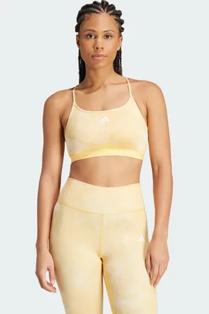 adidas Aeroreact Training Essentials Light Support Tie-Dye Flower-Print Bra
