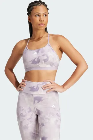 adidas Aeroreact Training Essentials Light Support Tie-Dye Flower-Print Bra