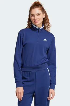 adidas Essentials Color Pop French Terry Crop Quarter-Zip Track Jacket