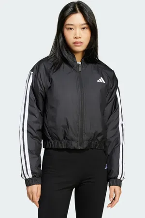 adidas Essentials 3-Stripes Insulated Crop Bomber Jacket