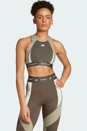 adidas TECHFIT Medium-Support High-Neck Colorblock Bra