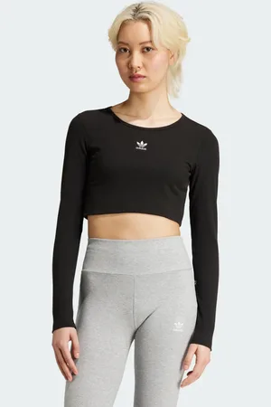 adidas Essentials Ribbed Crop Long Sleeve Tee