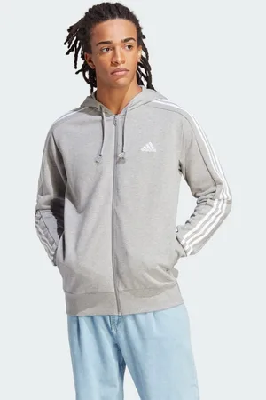 adidas Essentials French Terry 3-Stripes Full-Zip Hoodie