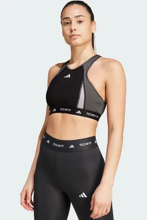 adidas TECHFIT Medium-Support High-Neck Colorblock Bra