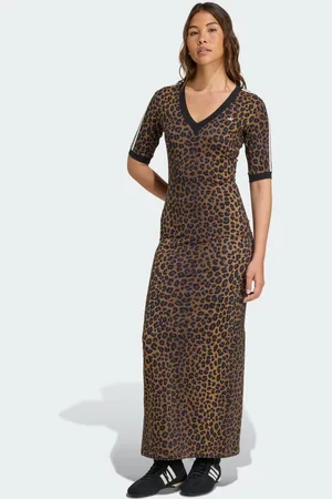 adidas Leopard V-Neck Maxi Dress