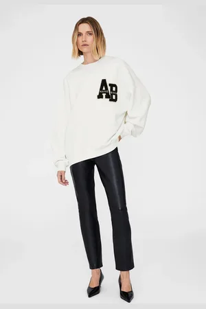 ANINE BING Miles Oversized Sweatshirt Letterman in Off