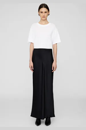 ANINE BING Bar Silk Maxi Skirt