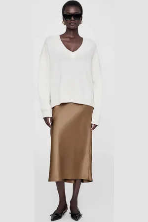 ANINE BING Bar Silk Skirt