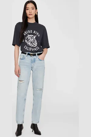 ANINE BING Avi Tee Collegiate Leopard