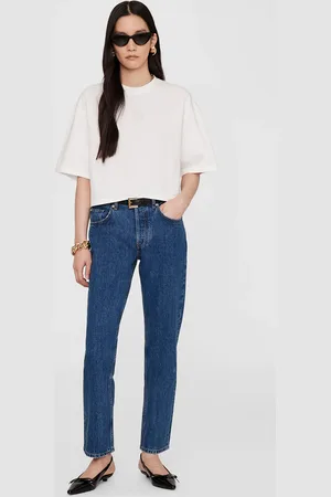 ANINE BING Myers Cropped Tee Framed Monogram